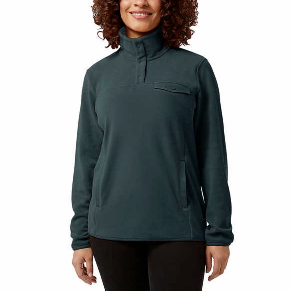 NWoT 32 Degrees Women Midweight Snap Arctic Fleece Grey Size L $70 WWW032